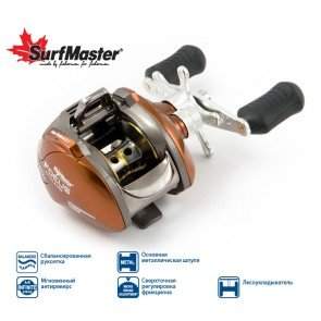 Катушка мультипликаторная Surf Master Focus FC10A 6+2bb R кастинг + смазка; SM-FC10A-8-S, арт.: 66208-KVR