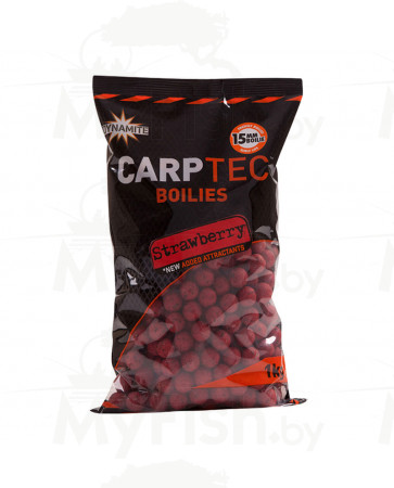 Бойлы тонущие DYNAMITE BAITS Carp-Tec Strawberry 15 мм. 1 кг., арт.: DY1166-NORM