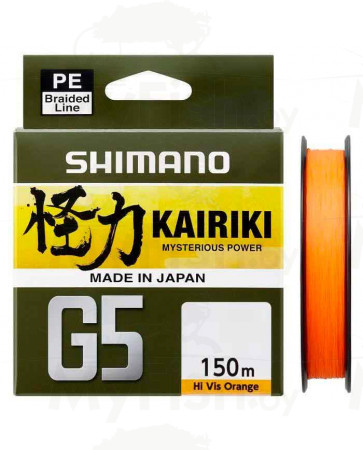 Шнур плетеный SHIMANO Kairiki G5 150m 0,18mm 8,0kg Orange, арт.: LDM51UE180150H