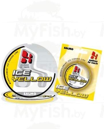 Монофильная зимняя леска SALMO Hi-Tech Ice Yellow, размотка 30 м., желтая, арт.: 4942-000