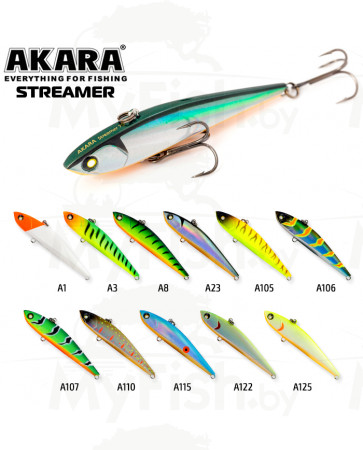 Воблер Akara раттлин Streamer 75 мм 14 гр. (1/2 oz 2,9 in) A1; ST75-A1, арт.: 93440-KVR