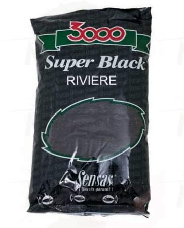 Прикормка Sensas 3000, Super BLACK Riviere (чёрная, река), 1 кг, арт.: 11612