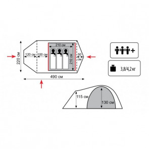 Палатка универсальная TRAMP LITE Twister 3 Sand ( V2 )