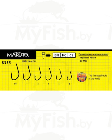 Крючки Maruto 8355 ВN №6 Carp Pro, 8 шт., карповый; 8355-BN-6-F8-CP, арт.: 42017-KVR