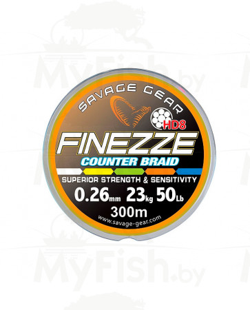 Шнур SG Finezze HD8 300m multicolor 0.22mm 18.2kg, арт.: 46938-STR1