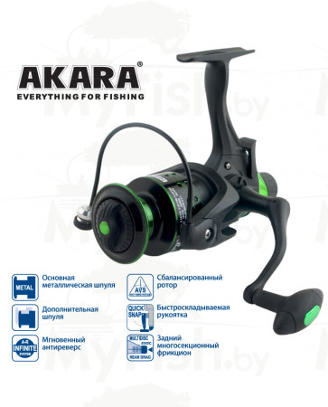 Катушка безынерционная Akara Geden Carp FG3000 3+1bb з/ш с байтр.; AKGC3000-4, арт.: 88469-KVR