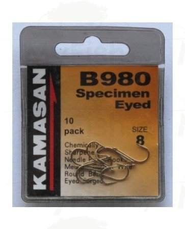 Крючки Kamasan, серия В 980, размер 2 мм, 10 шт. , арт.: B980-002