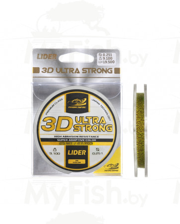 Леска монофильная LIDER 3D ULTRA STRONG 25 м (0,12 мм), арт.: 3DS-012-RI1