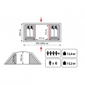Кемпинговая палатка TRAMP Lite Castle 6
