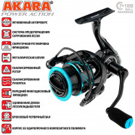 Катушка безынерционная Akara Power Action 3000 7+1 bb