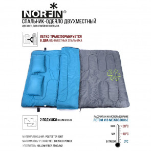 Спальник-одеяло двухместный Norfin ALPINE COMFORT DOUBLE 250