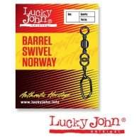 Вертлюжок-застёжка Lucky John BARREL SWIVEL Norway, 10 шт. 