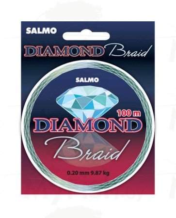 Плетеная леска SALMO Diamond Braid, размотка 100 м., зеленая, арт.: 4905-000