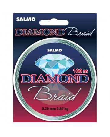 Плетеная леска SALMO Diamond Braid, размотка 100 м., зеленая, арт.: 4905-SB