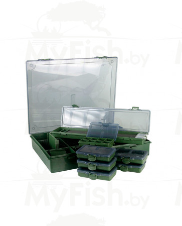 Коробка большая Carp Academy 36Х30см + 6 маленьких коробок + поводочница, арт.: FFSB001-FL