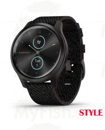 Часы GPS Garmin Vivomove Styl черный с нейлоновым ремешком, арт.: 010-02240-23-AMNI