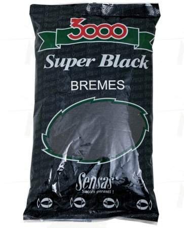 Прикормка Sensas 3000, Super BLACK Bremes (чёрная, лещ), 1 кг, арт.: 11572