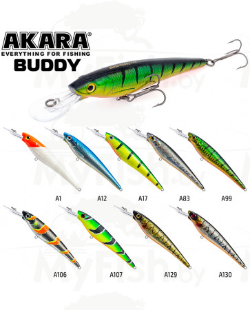 Воблер Akara Buddy 85F 9 гр. (1/3 oz 3,3 in) A1; B85F-A1, арт.: 94414-KVR