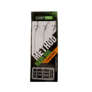 Готовые поводки Carp Pro Method Hair Rig Hooklink 10LB №12, арт.: CPMR1012-FL